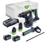 Festool KHC 18 EB-Basic 18V Rotary Hammer Drill With 2 x 5.0Ah Battery & Charger