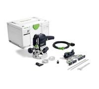 Festool OF 1010 REBQ-Plus router (with side stop, light module, collet chuck, open-end wrench, plug it mains cable), in Systainer