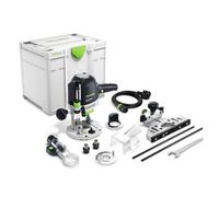 Festool of 1400 EBQ-Plus Plunge Router 230V, 1400W | Professional plunge router with MMC Electronic, LED light ring, and 1/10 mm fine depth adjustment
