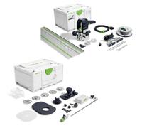 Festool router OF 1010 REBQ-FS-Set+Box (with side stop, light module, collet chuck, open-end wrench, plug it mains cable, accessory set, router box, guide rail), in Systainer