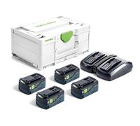 Festool SYS 18v Energy Set 4 x Batteries 5Ah TCL 6 DUO Charger & Case 5ah