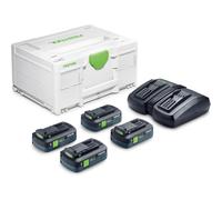 Festool SYS 18v TBX Cordless 4 Battery 4ah and Charger Kit 4ah