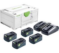 Festool Sys18V4X5.0/tcl6 Duo 18V Charger & Battery Pack