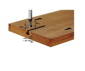 Festool T-Slot Cutter HW S8 D10.5/NL13-8 mm Shank Router Bit | Double-flute carbide bit for T-grooves, keyhole slots & picture frame suspensions - D1 10.5 mm, NL 13 mm