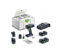 Festool T18+3 HPC 4,0 I-Set 18v Cordless Drill 2 x 4.0ah Batteries, Ch