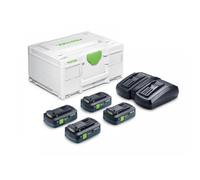 Festool SYS 18v TBX Cordless 4 Battery 4ah and Charger Kit 4ah