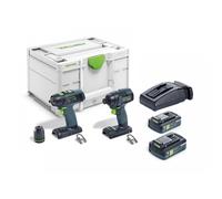 Festool TID18 + T18+3 18v Cordless Drill & Impact Driver Set 2 x 4