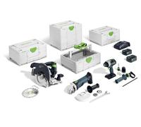 Festool Timber Construction Cordless Combo Set HKC 55/TPC 18/AGC 18/TB M 137