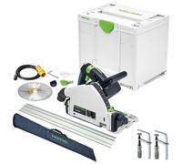 Festool TS55 FEBQ-Plus 160mm Plunge Saw 110V - 576707 Guide Rail + Clamps & Bag