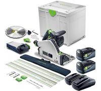 Festool TSC 55 KSEB-Basic 18V Plunge Saw with 2x5.0Ah Battery & Guide Rail Set