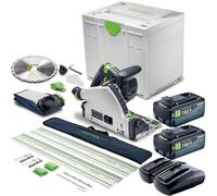 Festool TSC 55 KSEB-Basic 18V Plunge Saw with 2x8.0Ah Battery Guide Rail Kit Set