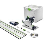 Festool TSC 55 KSEB-Basic-FS Cordless Plunge Saw with Guide Rail | 18 V brushless track saw - KickbackStop safety - miter cuts -1° to 47° - FastFix blade change
