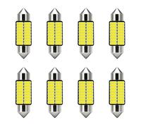 Festoon LED Car Bulb 8 Pack 31 MM, LED Dome Reading Bulbs, Car Interior Light Replacement for License Plate Map Dome Trunk Door Courtesy Footwell Light, No Polarity 12V 4W 16SMD 4014 LED (White)