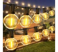 Festoon Outdoor Lights Mains Powered - 65.5FT 20M G40 Garden Outside Festoon Lights Mains Powered with Shatterproof LED Bulbs Hanging Patio Lighting for Indoor and Waterproof for Gazebo Pergola