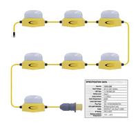 Festoon Work Lights - 110V High Lumen Outdoor LED String Light - 22m Heavy Duty Site Festoon Lighting Kit - Output 8400Lm, Hanging Hook 70W 16A UK Plug - UK Designed Construction Site & Industrial Use