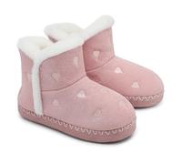 festooning Girls Warm Winter Lightweight Boots slippers Comfy Durable Princess Ankle Boots for Big Kid pink 13