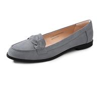 festooning Womens Loafers Shoes Flat Slip on Shoes Grey Size 5