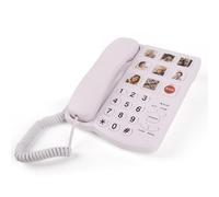 FESTRING Big Button Phone for Elderly, Big Button Phones with Memory Image Keys, Landline Large Button Phones for the Elderly, House Phone with Adjustable Volume, Flashing Caller, White