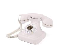 FESTRING Retro Landline Phone with Push-button Dialing, Vintage Phone with Adjustable Ringer Volume and Redial Function, Corded Retro Telephone for Home, Office, Hotel, White