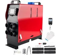 Fesuda 8KW 12V Diesel Air Heater, All-in-one Diesel Heater With LCD Switch & Remote Control Fast Heating, Portable Night Diesel Heating Quiet for Campervan Car Trucks Bus SUV RV-4 Holes Red