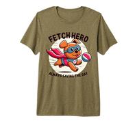 Fetch Hero Super Dog Puppy Adventure Fun Chasing Ball Art Premium T-Shirt