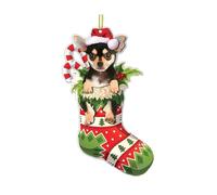 Fetch some smiles with an array of Funny Dog Christmas Tree Ornaments, each capturing the spirit of beloved breeds(Boston Terrier)