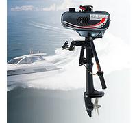 Fetcoi 2-Stroke 3.5HP Outboard Motor, 49cc Boat Engine CDI Ignition | Water/Air Cooling, 42cm Transom, 5000RPM, 80dB Quiet, Lightweight 9.8kg, Clutch Gear, Fuel 25:1/50:1, for Inflatable Boats