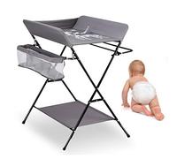 Fetcoi Folding Changing Table Mobile Changing Table with Changing Mat and Safety Belt Changing Combination with Three Storage Compartments Changing Station Load 25 kg Without Roller