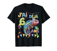 Fête d’Anniversaire caméléon Pour Enfants de 6 ans T-Shirt