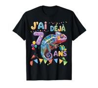 Fête d’Anniversaire caméléon Pour Enfants de 7 ans T-Shirt