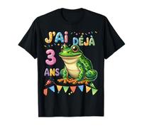 Fête d’Anniversaire grenouille Pour Enfants de 3 ans T-Shirt