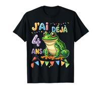 Fête d’Anniversaire grenouille Pour Enfants de 4 ans T-Shirt