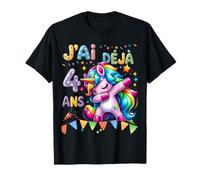 Fête d’Anniversaire Licorne Pour Enfants de 4 ans T-Shirt