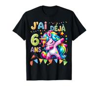 Fête d’Anniversaire Licorne Pour Enfants de 6 ans T-Shirt