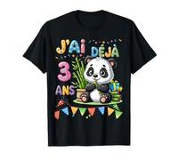 Fête d’Anniversaire Panda Pour Enfants de 3 ans T-Shirt