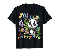 Fête d’Anniversaire Panda Pour Enfants de 4 ans T-Shirt