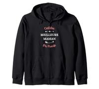 Fête des mères maman Certifiée meilleure maman Zip Hoodie