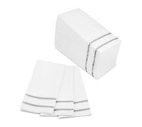 Fete Disposable Hand Towels for Bathroom, Silver Design 100 Linen-Feel Guest Towels - Formal Dinner, Anniversary, and Wedding Napkins for Tables, Guestrooms, and Restrooms - 8.5X 4-Inches Folded,