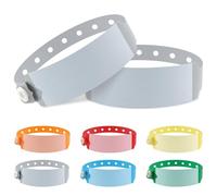 Feteband 100pcs Vinyl Hospital Identification Bands, Waterproof Adjustable Medical Wristband, Gray