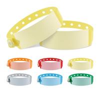 Feteband 100pcs Yellow Vinyl Hospital Identification Wristbands, Waterproof & Adjustable, Medical Wristband with Snap Closure