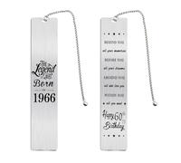 Fetiger 60th Birthday Gifts for Men Him Boys, Personalized 60 Years Old Bookmark, Happy 60th Decorations, Born in 1966 Card Present