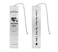 Fetiger Girlfriend Christmas Gifts from Boyfriend, Romantic Girlfriend Anniversary Wedding Valentines Day Birthday Bookmark, I Love You More The End I Win
