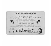 Fetiger Granddaughter Gifts from Grandma - I Love You To The Moon And Back - Proud Granddaughter Wallet Card from Grandparents, I Love My Granddaughter Gifts