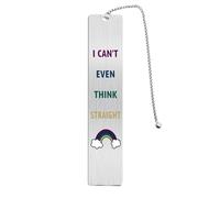 Fetiger LGBTQ Christmas Gifts for Gay Lesbian Women Men, Pride Rainbow Bookmark for Guys Stuff Stuffers, Funny I Can't Even Think Straight Present for Anniversary