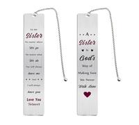 Fetiger Sister Gifts for Christmas - A Sister is God's Way of Making Sure We Never Walk Alone - Xmas Birthday Bookmark from Brother