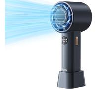 Fetik Portable Handheld Fan, 1-100 Speeds Powerful Personal Fan with LED Display, Rechargeable 3600mAh Battery Turbo Mini Cooling Fan with Base for Travel/Camping/Indoor/Outdoor/Women Men Gifts, Black