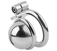 fetish collection - mini penis cage with 3 interchangeable testicle rings (silver)