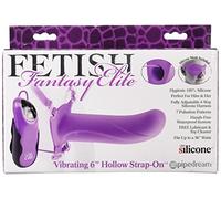 Fetish Fantasy Elite Vibrating Hollow Strap-On 6'' Purple