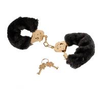 Fetish Fantasy Gold Deluxe Furry Cuffs Black and Gold Handcuffs