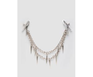 Fetish Fantasy Rock Hard Adjustable Nipple Clamps with Double Chain - Silver Silver